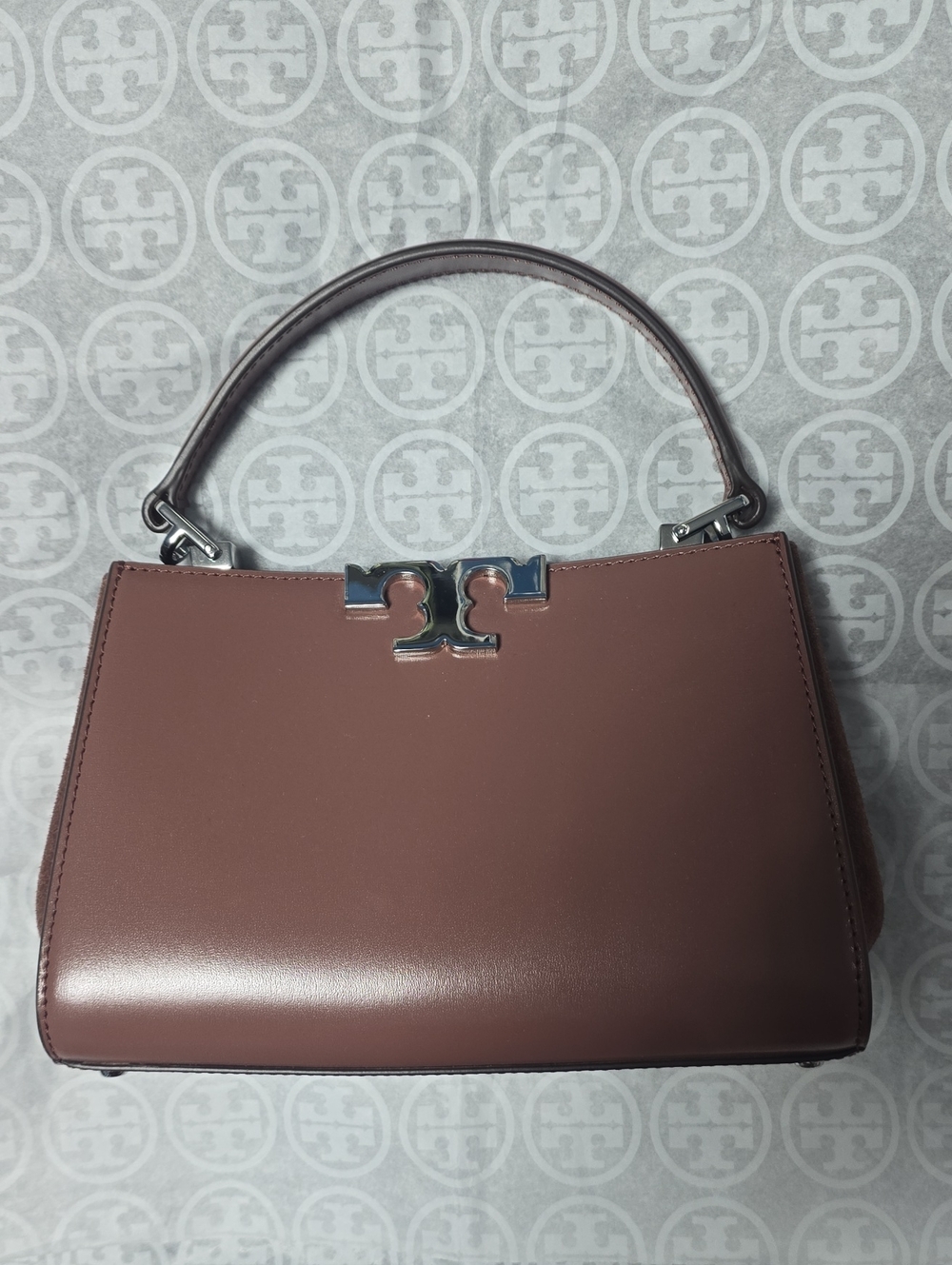 Tory Burch Dusty Mauve Leather Top-Handle Satchel